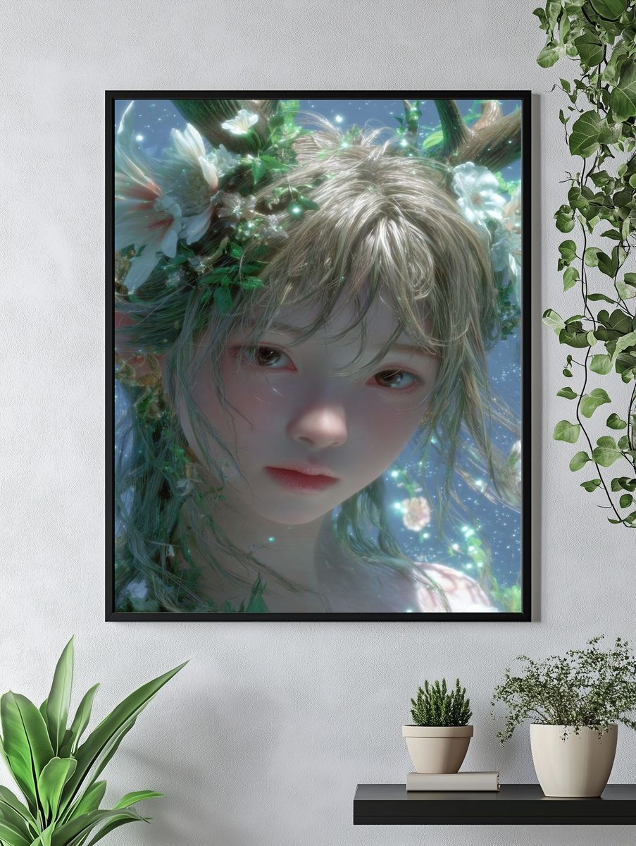 Forest Spirit Portrait Print. — room view 4