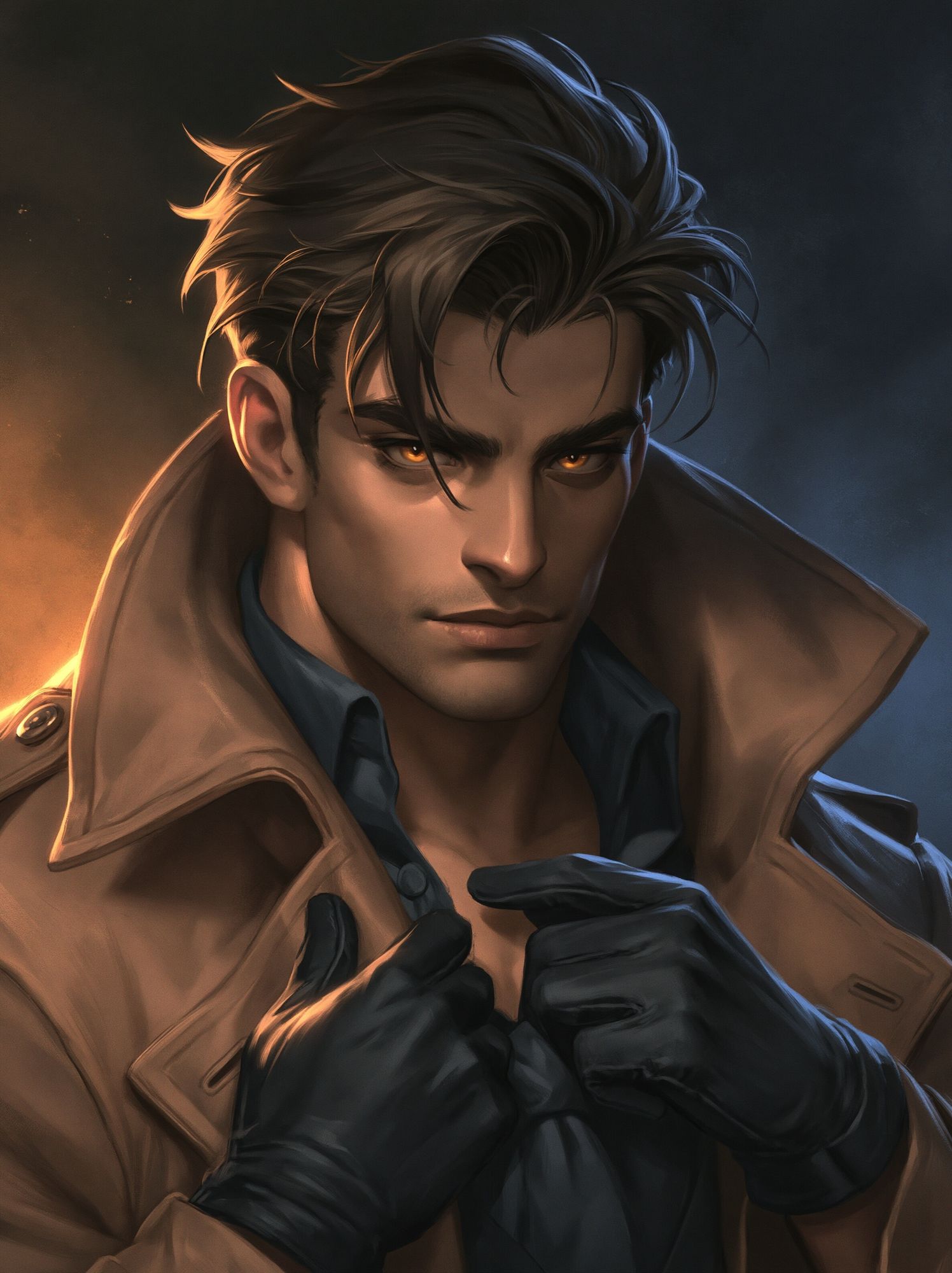 Mysterious Noir Portrait Print. poster — illustration art
