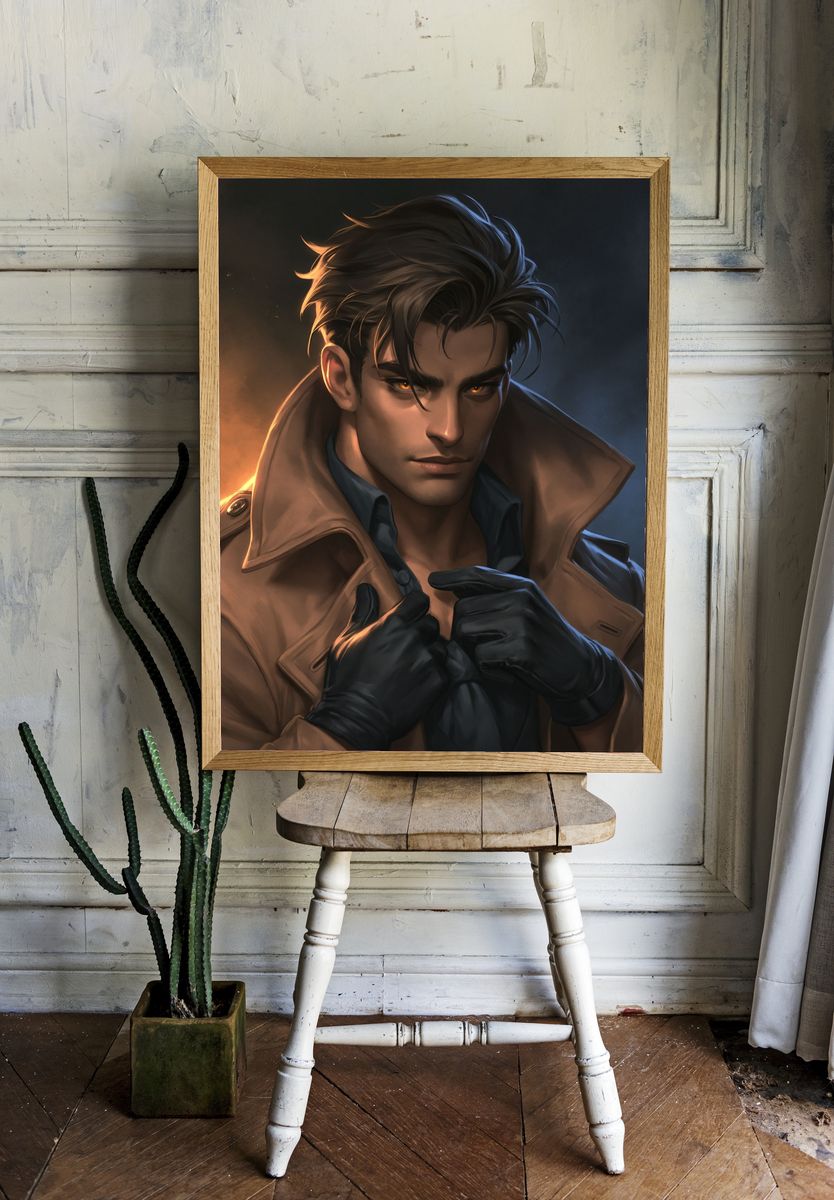Mysterious Noir Portrait Print. room preview