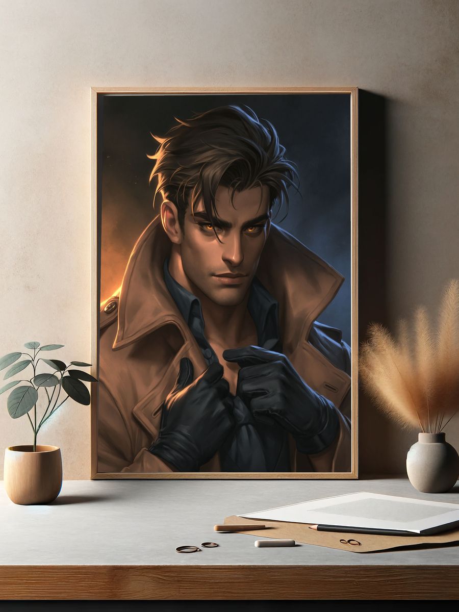 Mysterious Noir Portrait Print. — room view 2