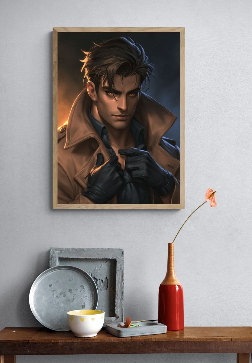 Mysterious Noir Portrait Print. — room view 3