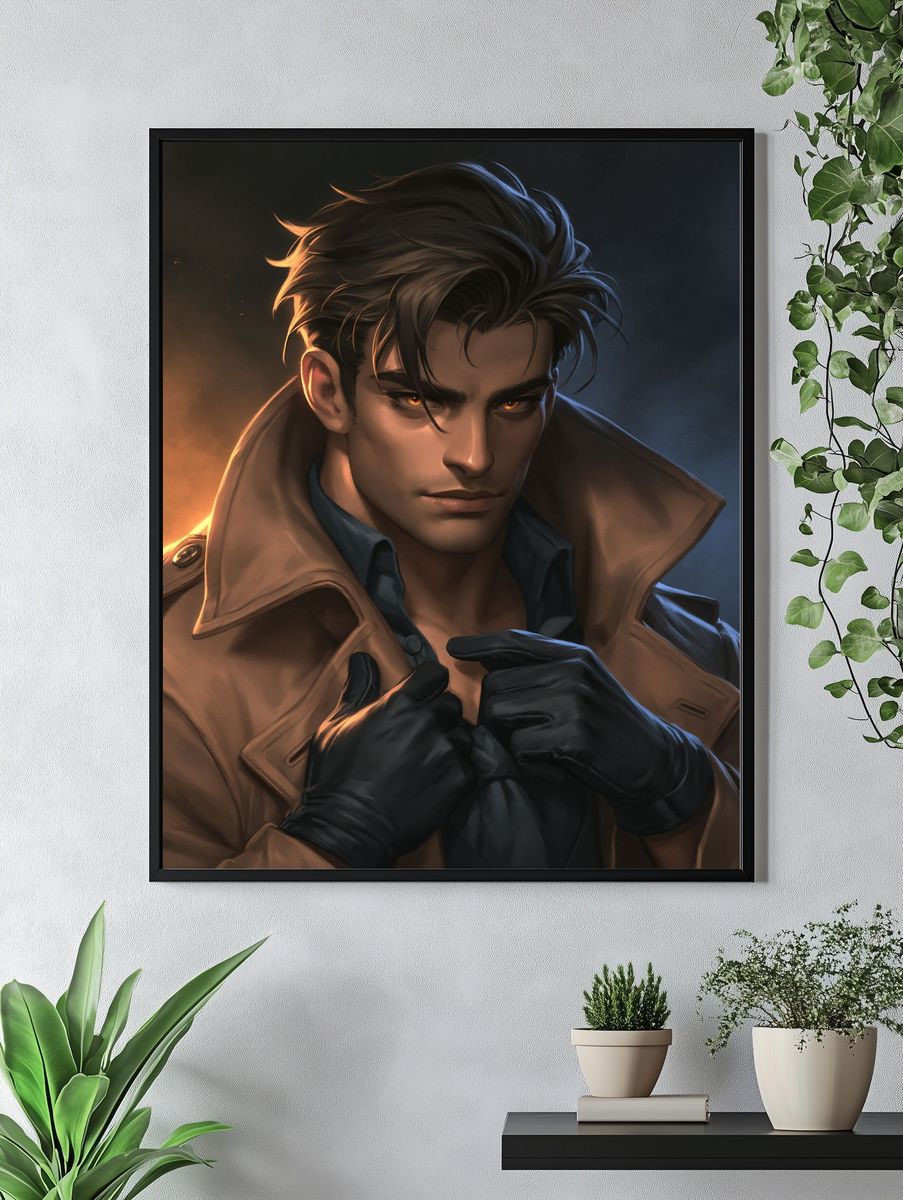 Mysterious Noir Portrait Print. — room view 4
