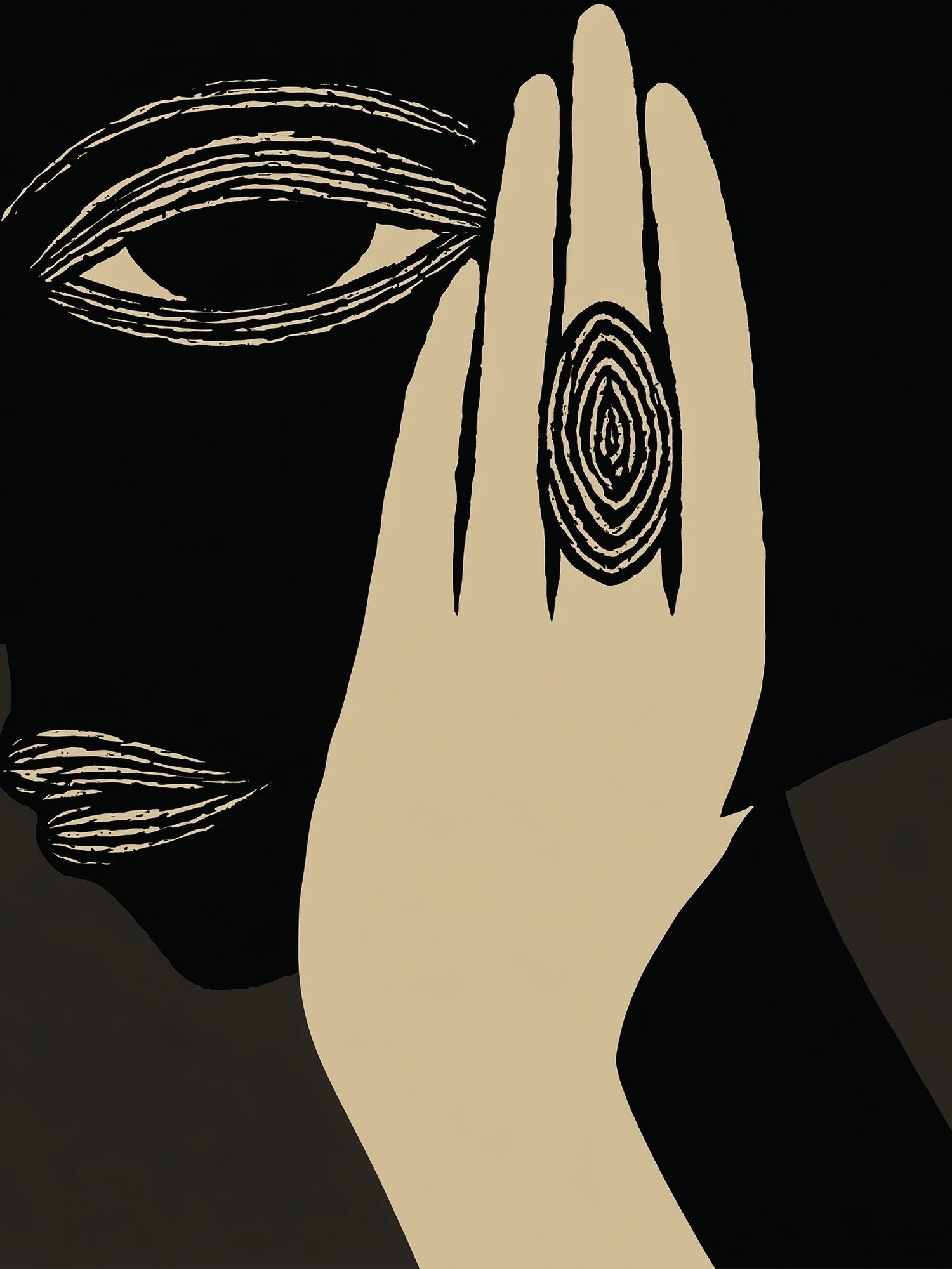 Abstract Face Line Art Poster. poster — illustration art