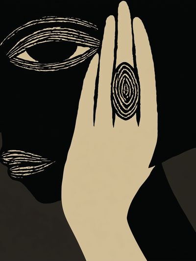 Abstract Face Line Art Poster.
