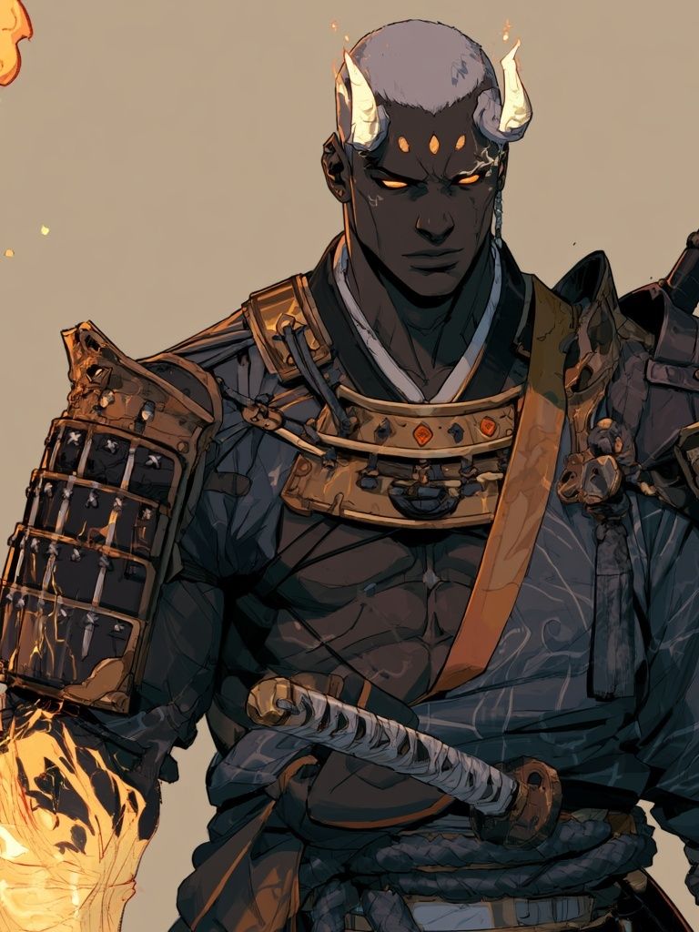 Demon Samurai Digital Art Poster. poster — illustration art