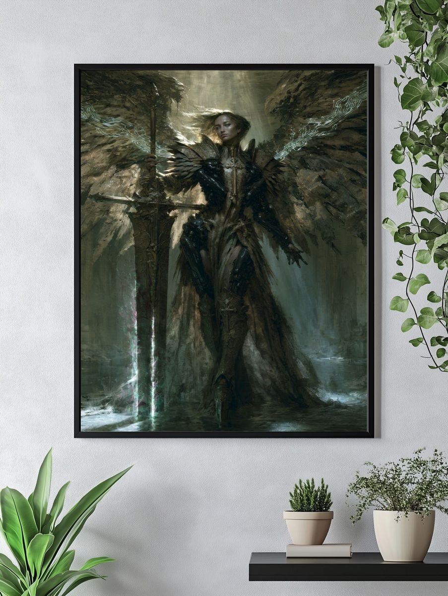 Winged Warrior Fantasy Print. — room view 4