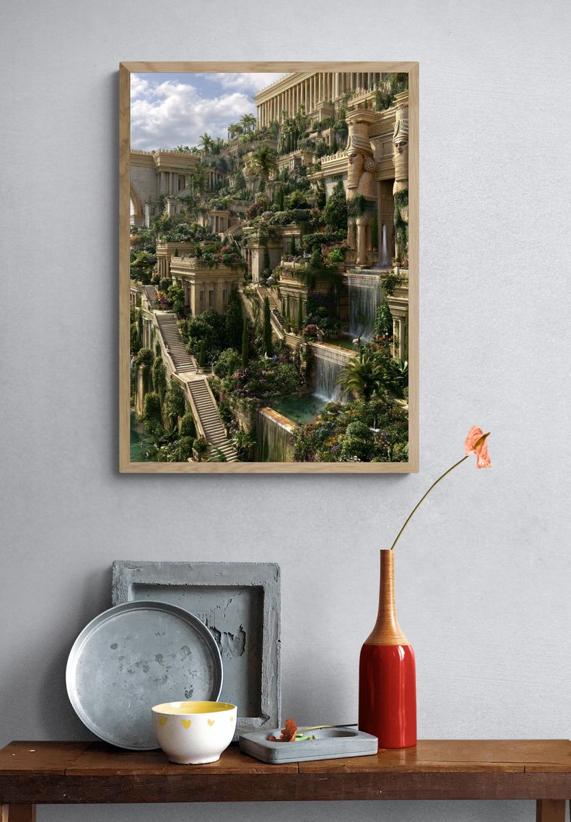 Hanging Gardens of Babylon Print. — room view 3