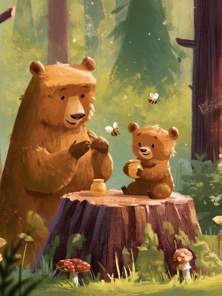 Forest Bears Illustration Poster. poster — illustration art