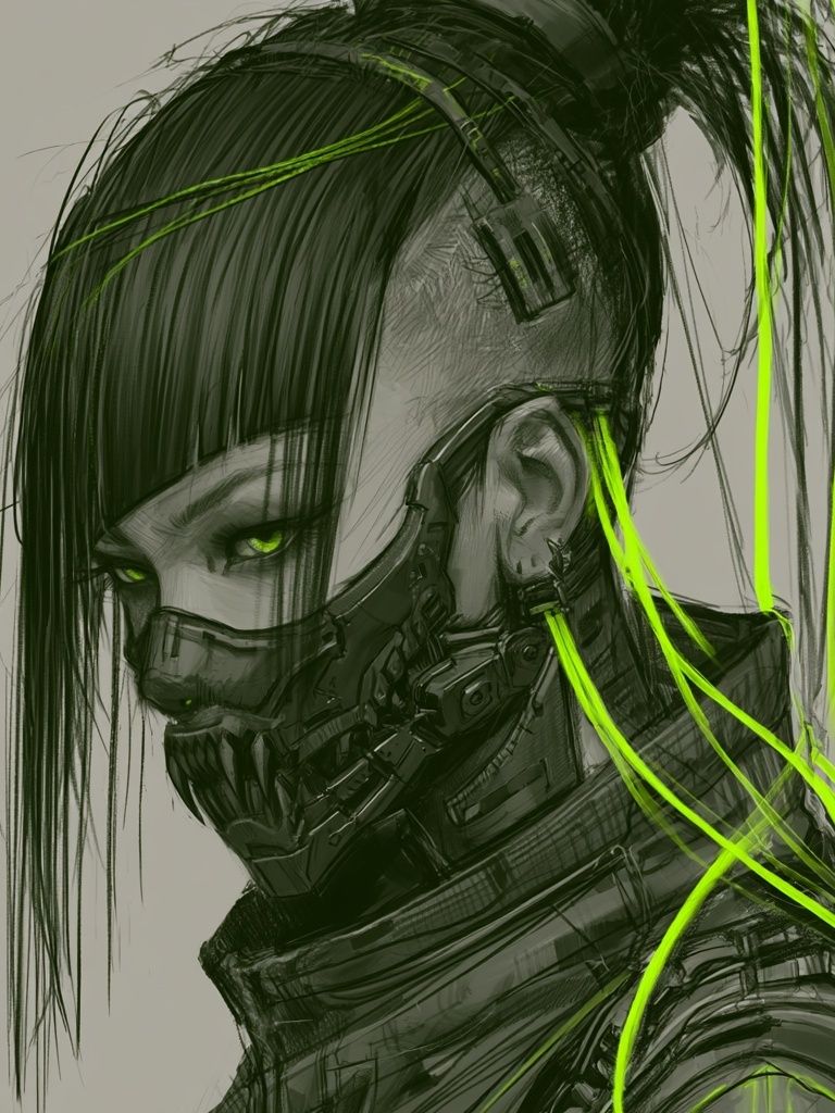 Cyberpunk Portrait Illustration Poster. poster detail
