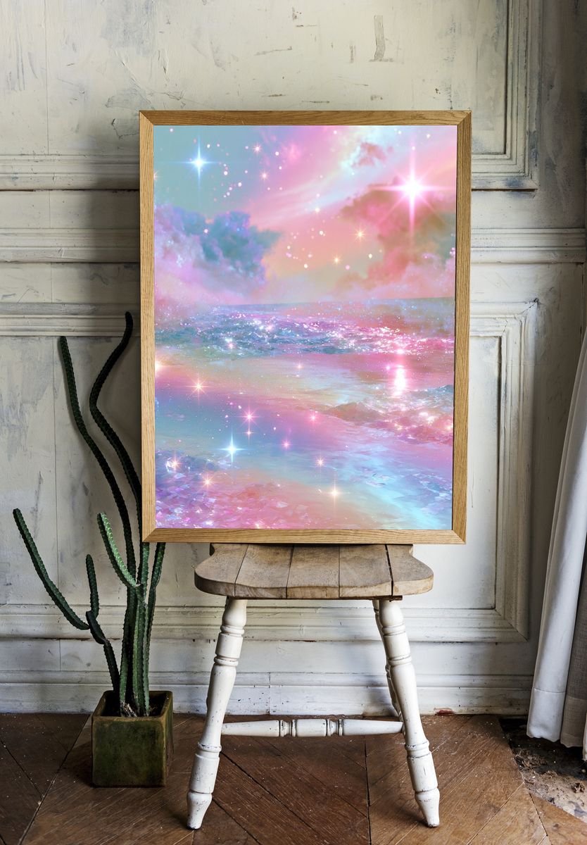Pastel Dreamscape Seascape Poster. room preview