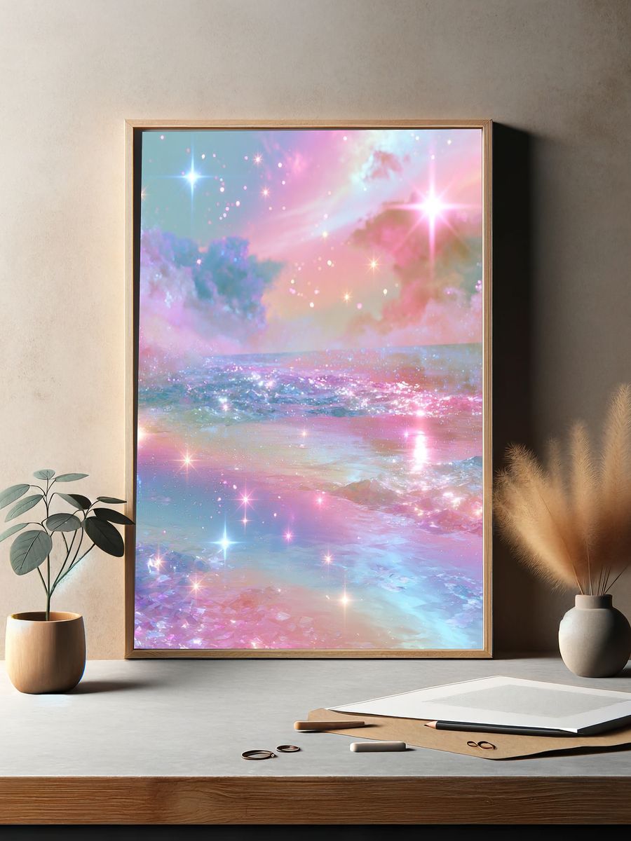 Pastel Dreamscape Seascape Poster. — room view 2