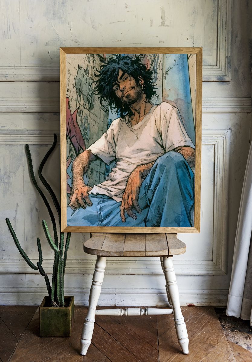 Graffiti Alley Portrait Illustration Poster. room preview