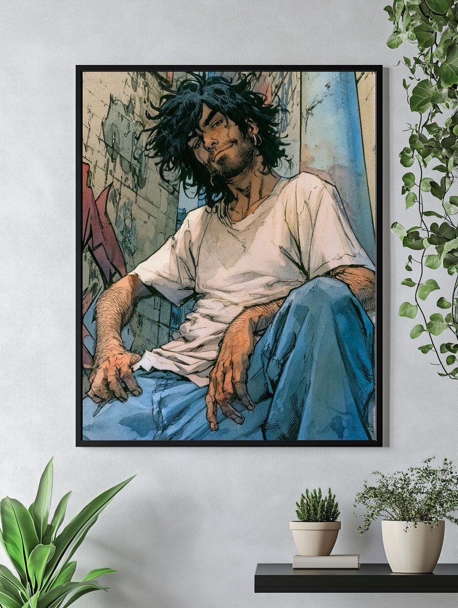 Graffiti Alley Portrait Illustration Poster. — room view 4