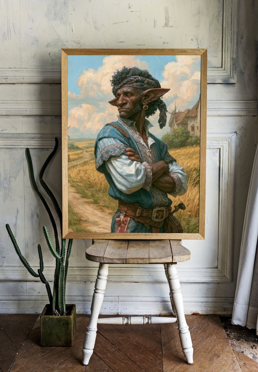 Fantasy Village Portrait Print. room preview