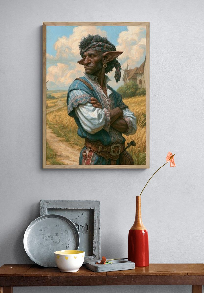 Fantasy Village Portrait Print. — room view 3