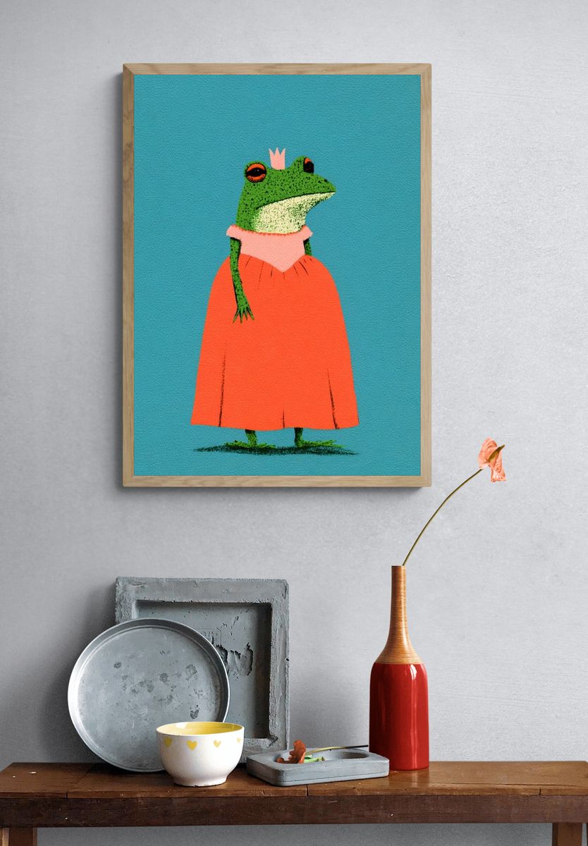 Princess Frog Illustration Poster. — room view 3