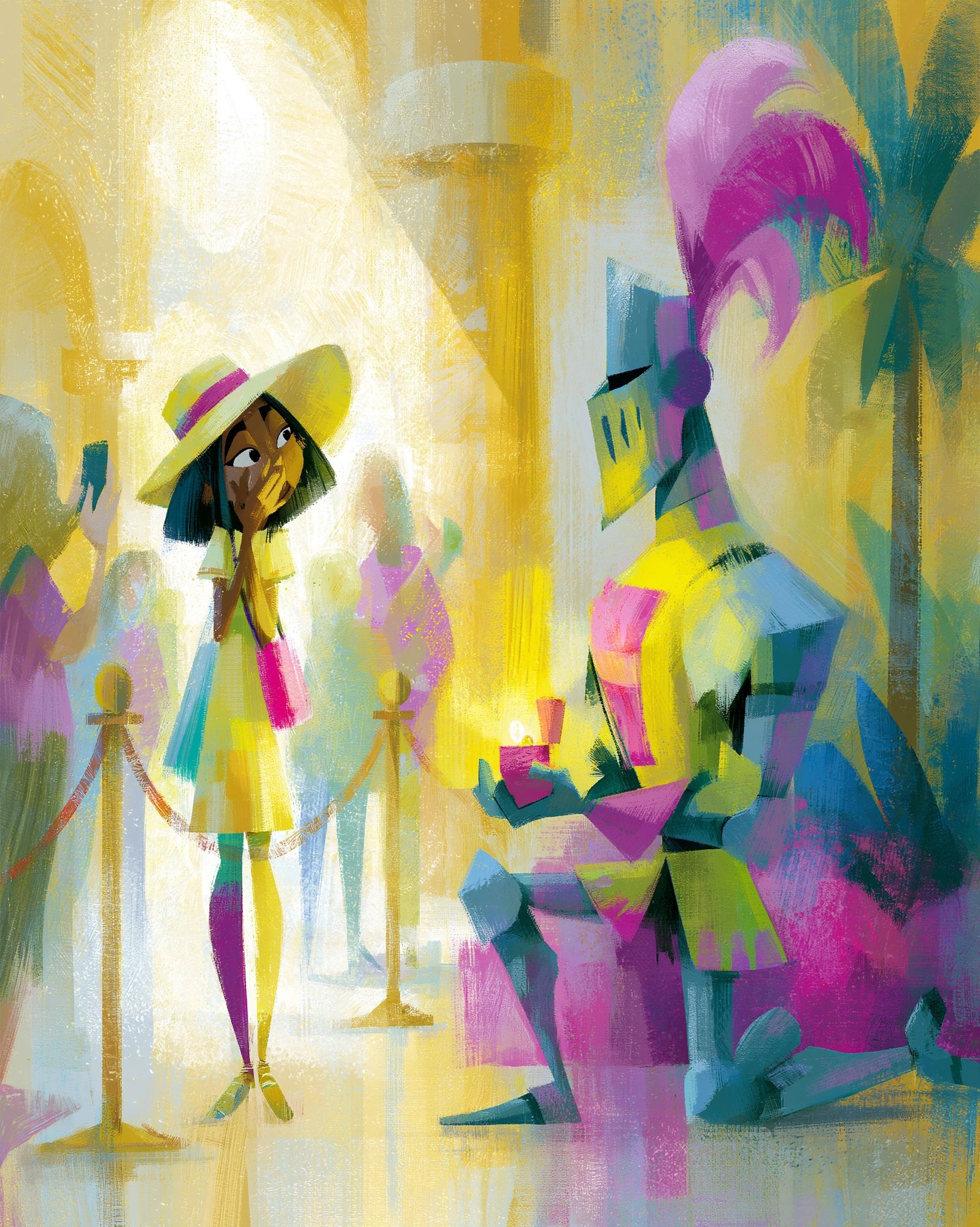 Stylized Couple Illustration Poster. poster — illustration art
