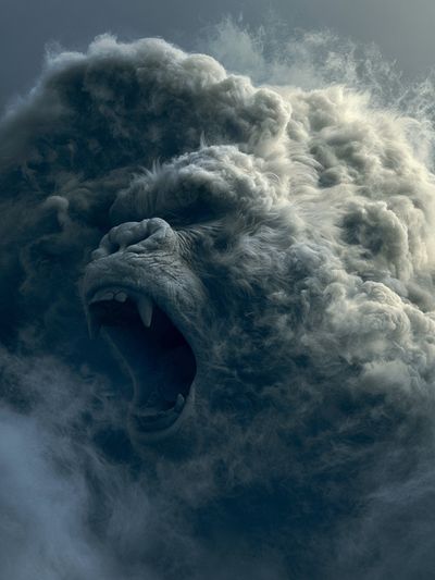 Roaring Cloud Beast Illustration Poster.