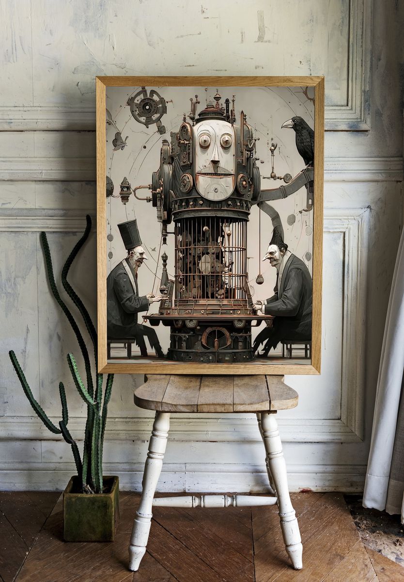 Surreal Mechanical Orchestra Print. — room view 1