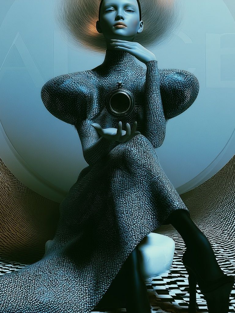 Surreal Futuristic Figure Print. poster detail