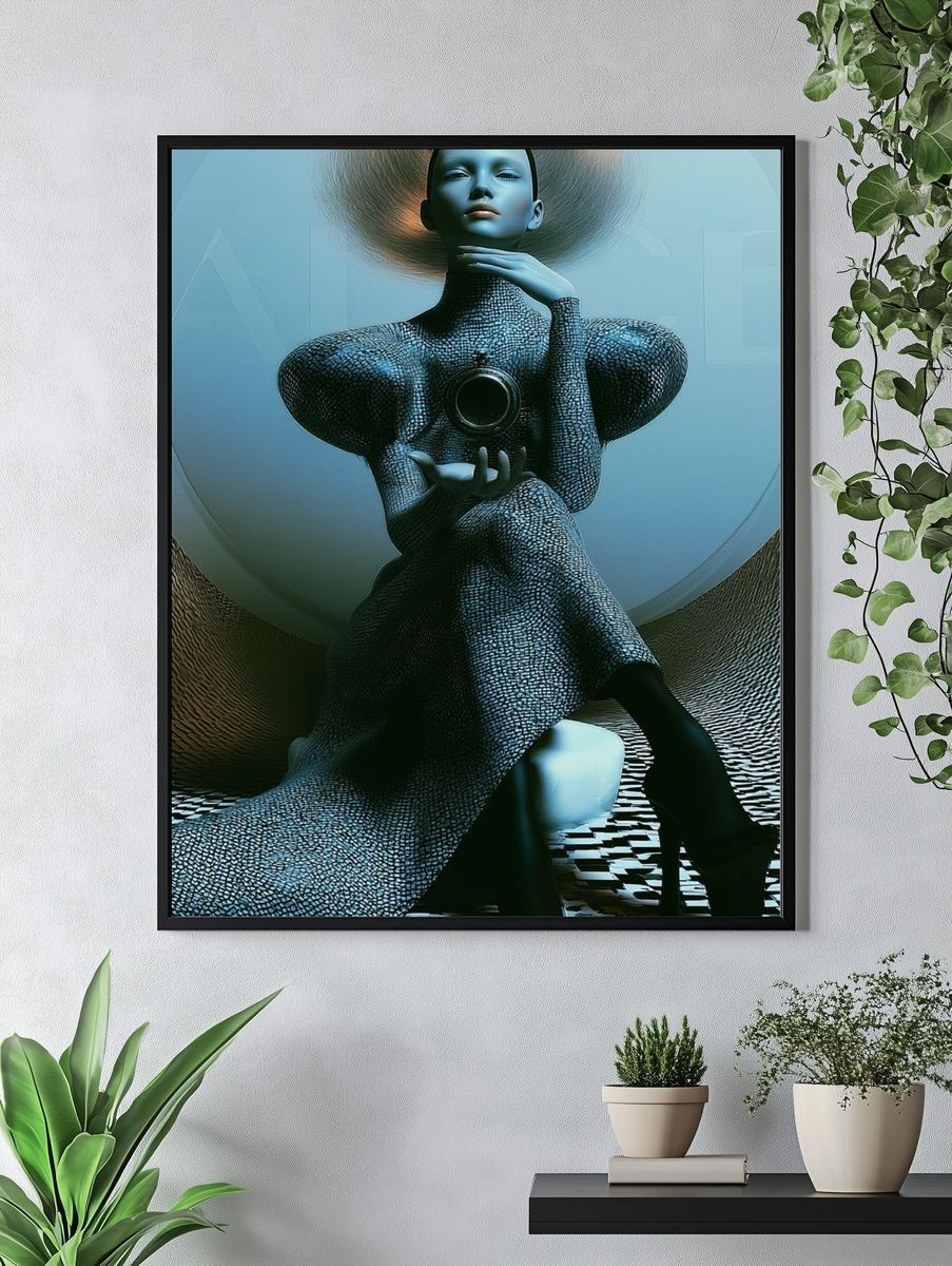 Surreal Futuristic Figure Print. — room view 4