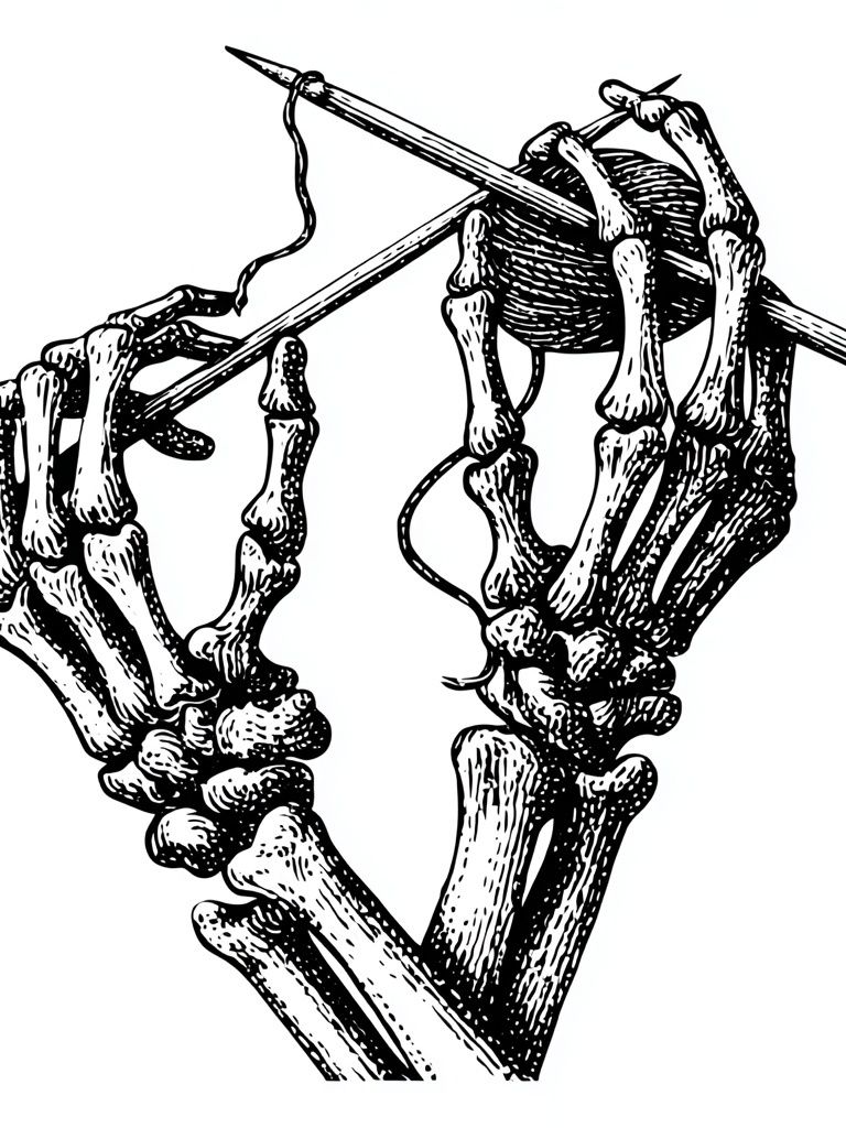 Skeleton Hands Illustration Poster. poster detail