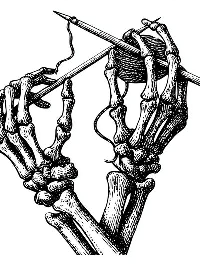 Skeleton Hands Illustration Poster. poster print