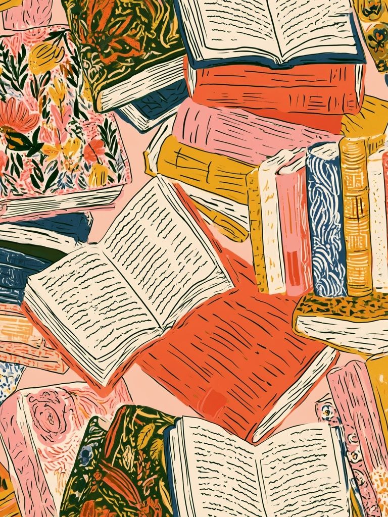 Colorful Books Illustration Poster. poster detail