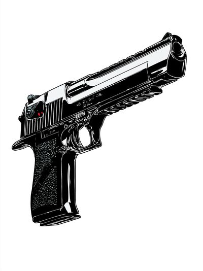 Handgun Line Art Poster.
