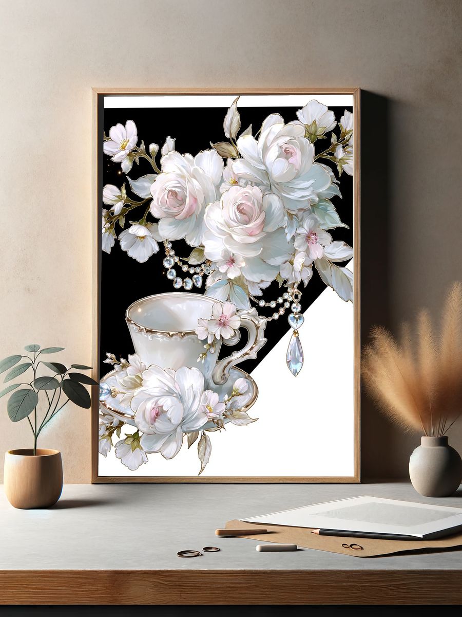 Blossom Teacup Floral Print. — room view 2