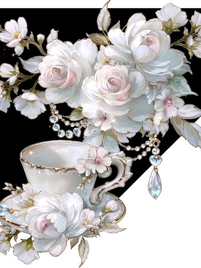 Blossom Teacup Floral Print. poster