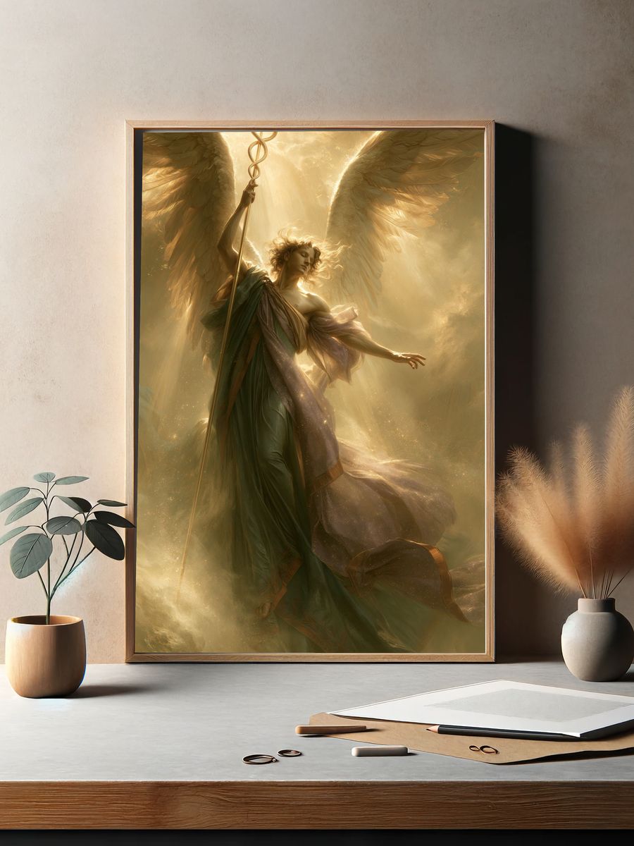 Winged Angel Fantasy Print. — room view 2