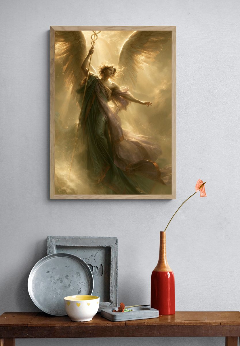 Winged Angel Fantasy Print. — room view 3