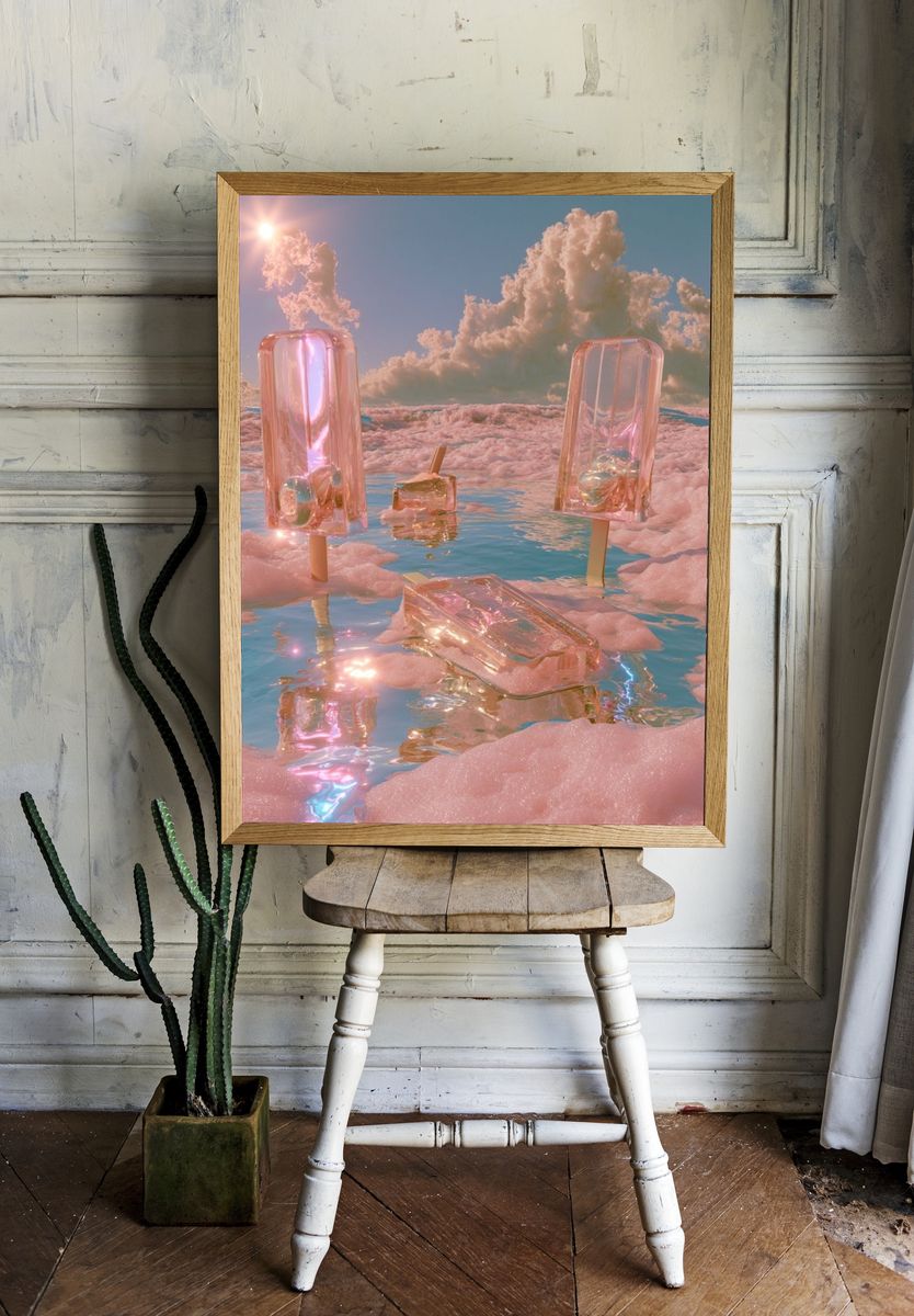 Pastel Popsicle Dreamscape Print. room preview