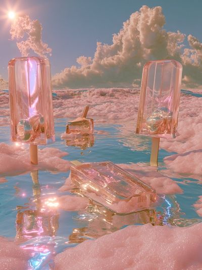 Pastel Popsicle Dreamscape Print. poster