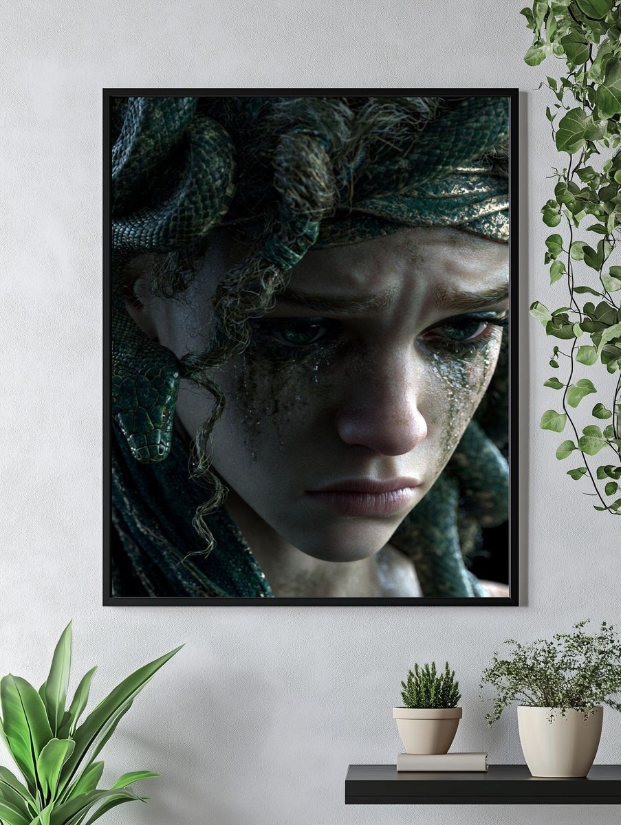 Medusa Portrait Illustration Poster. — room view 4