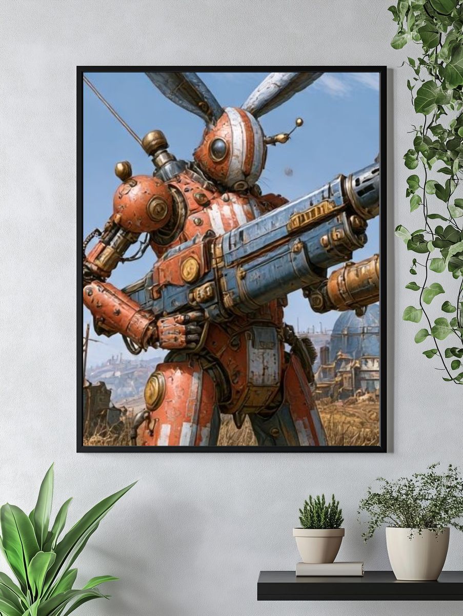 Steampunk Rabbit Warrior Poster. — room view 4