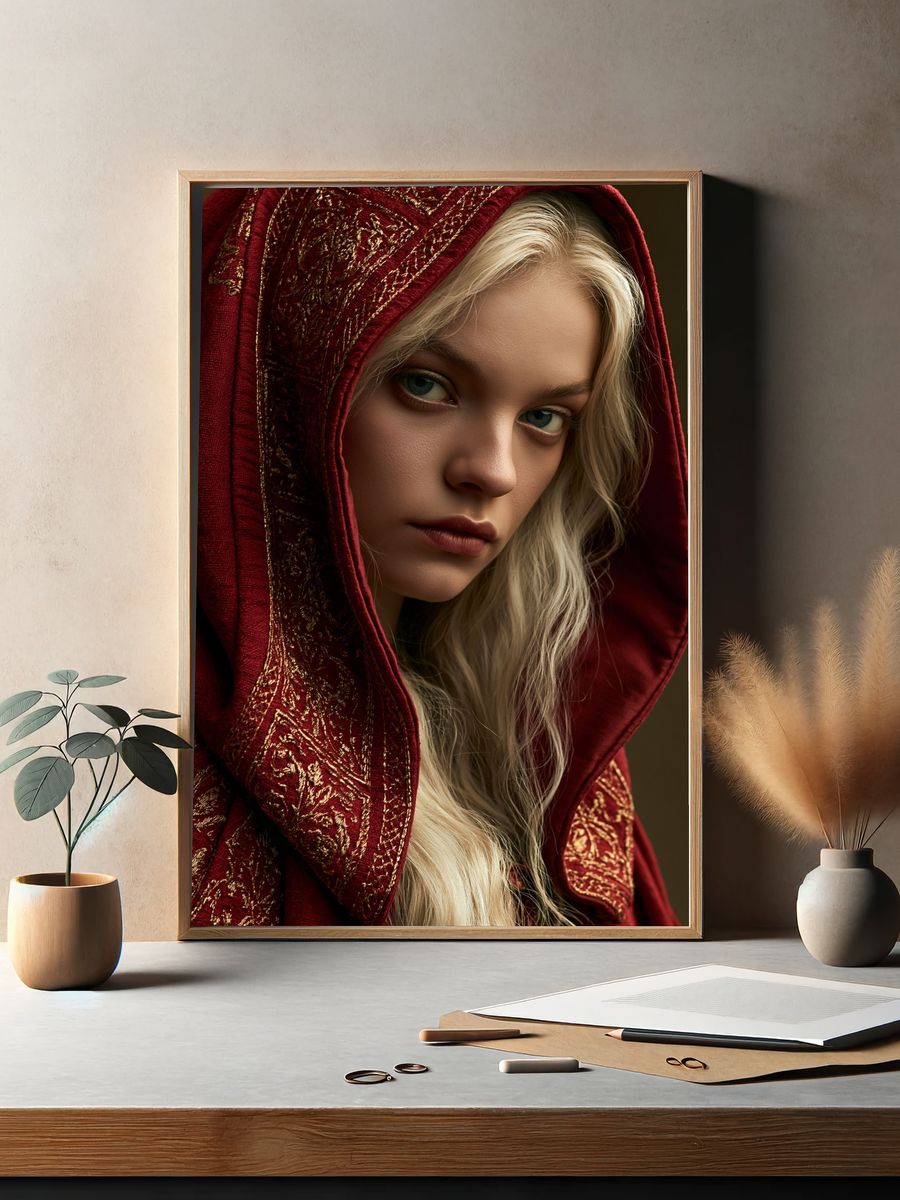 Mystic Hooded Portrait Print. — room view 2