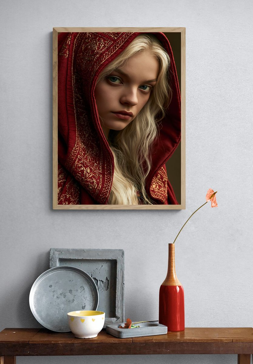 Mystic Hooded Portrait Print. — room view 3
