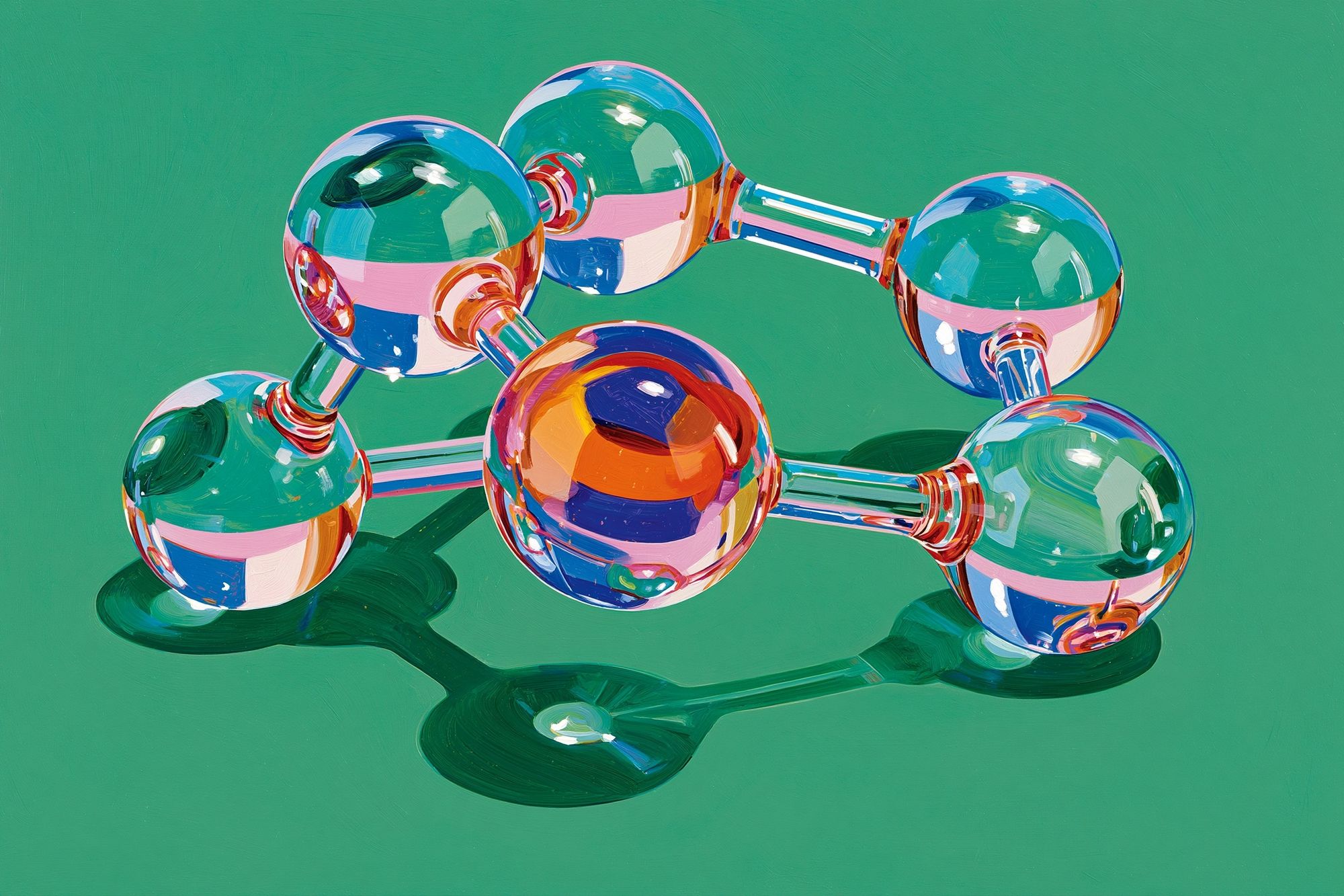 Colorful Molecular Structure Poster. poster detail