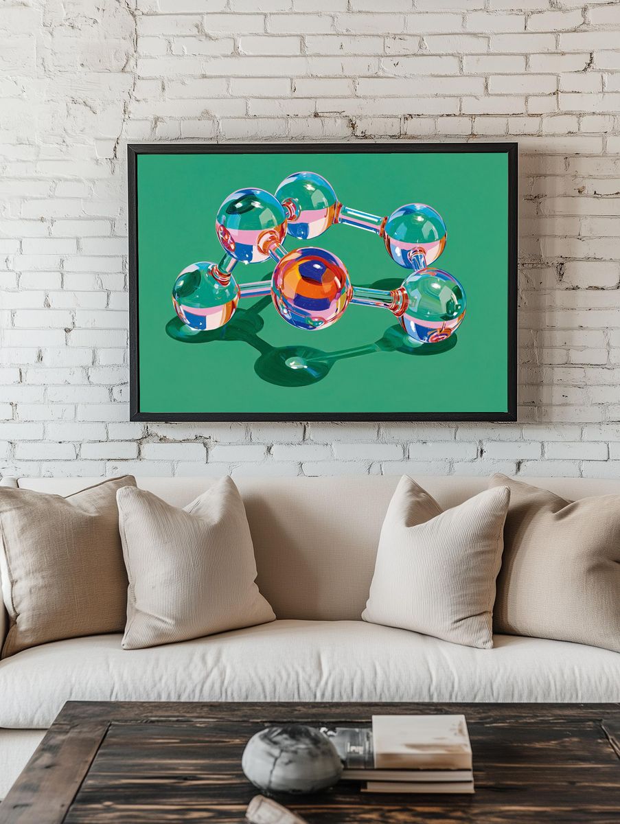 Colorful Molecular Structure Poster. room preview