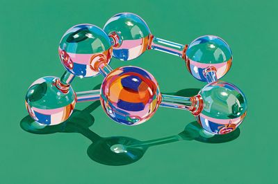 Colorful Molecular Structure Poster.