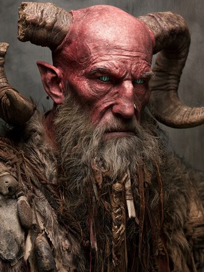 Horned Demon Portrait Print.