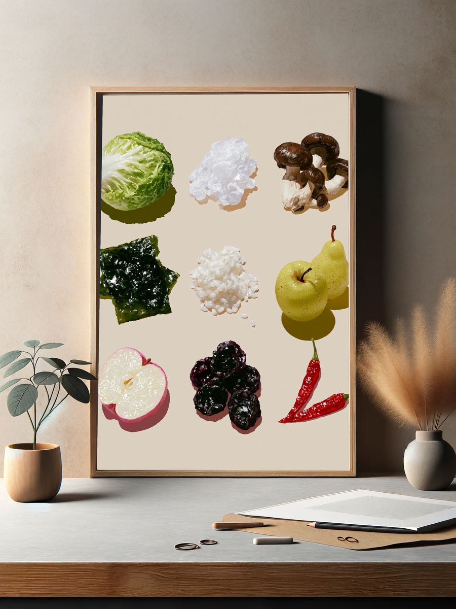 Still Life Produce Illustration Poster. — room view 2