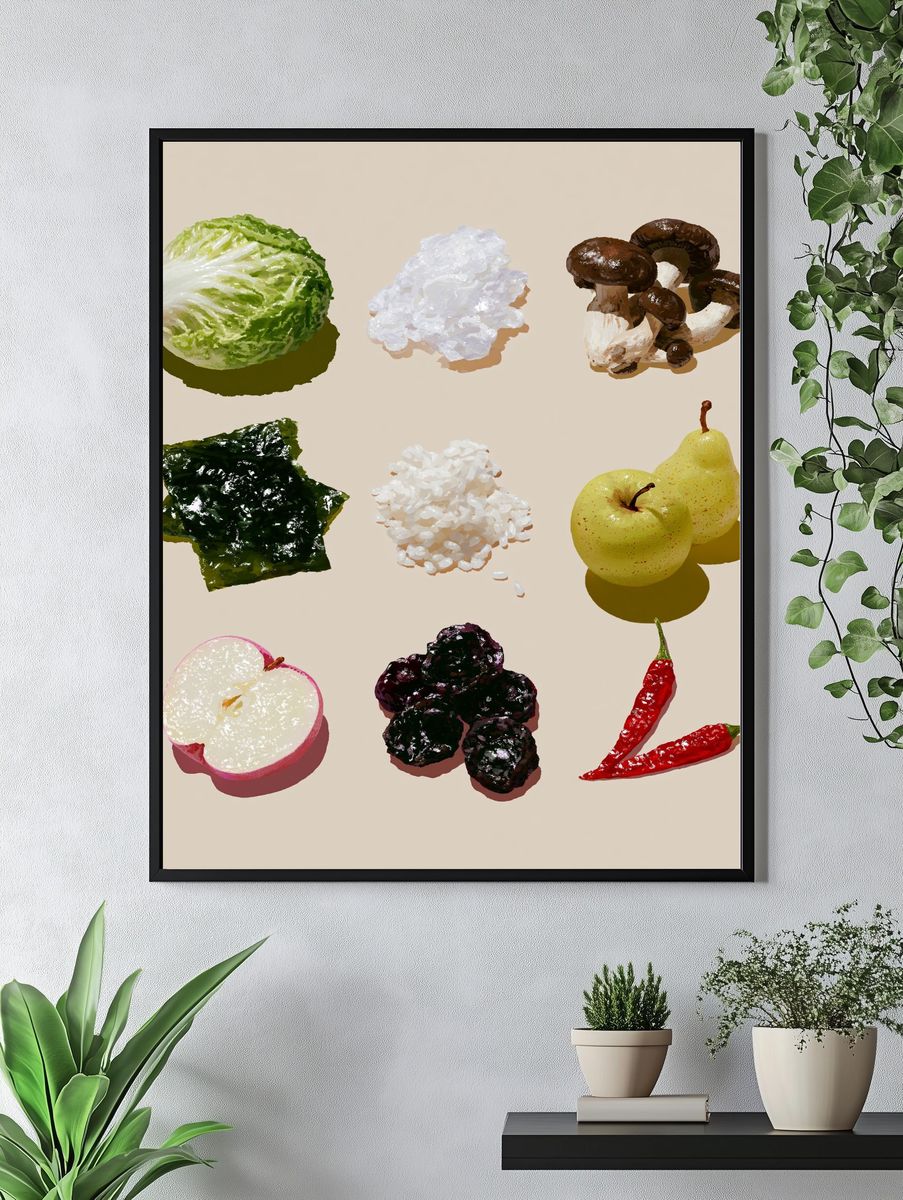Still Life Produce Illustration Poster. — room view 4