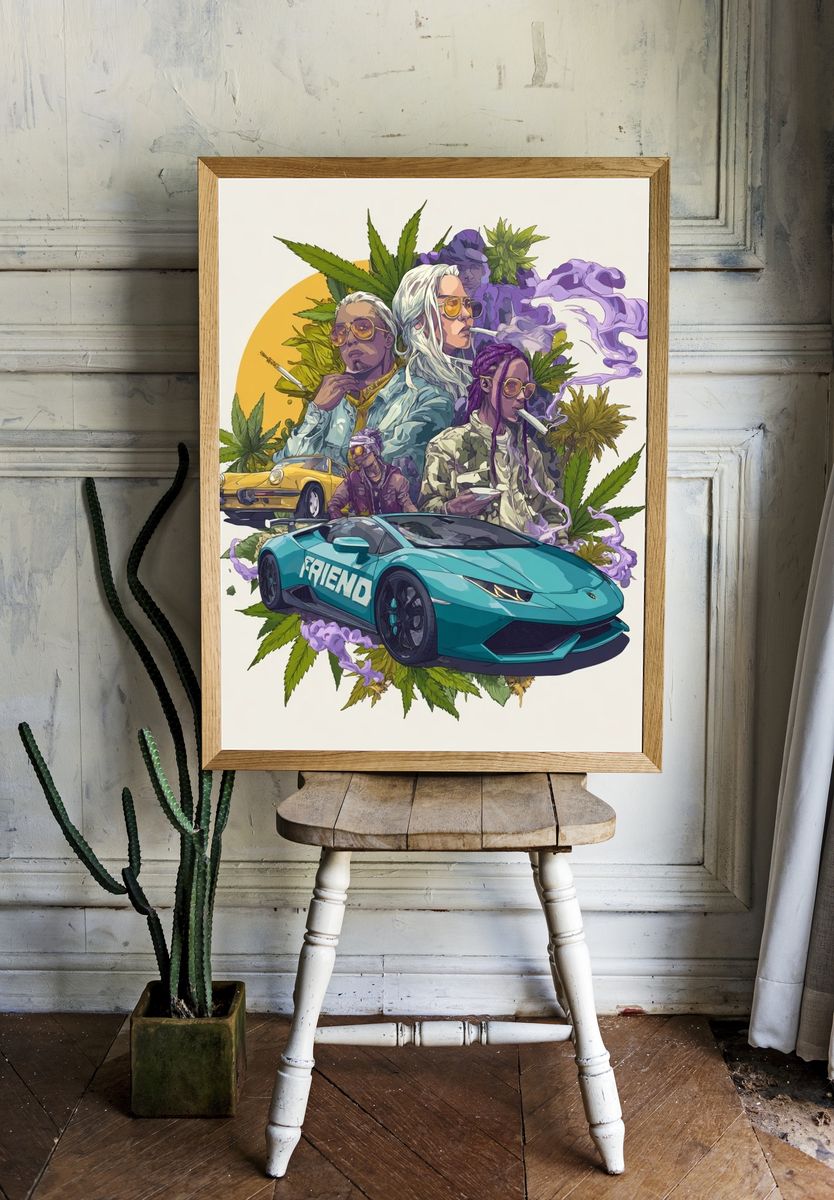 Cannabis Culture Illustration Poster. room preview