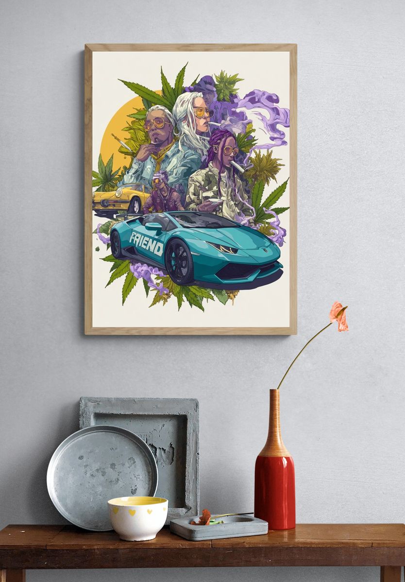 Cannabis Culture Illustration Poster. — room view 3