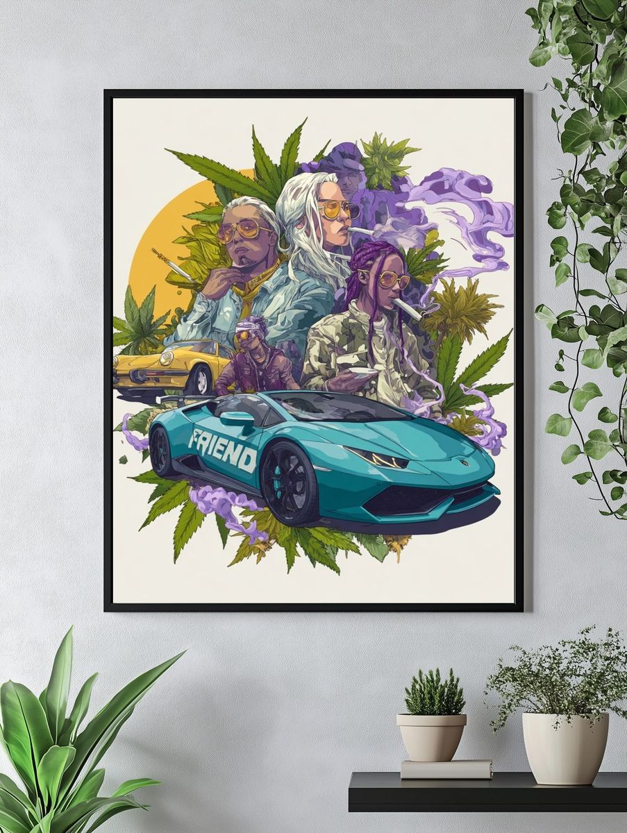 Cannabis Culture Illustration Poster. — room view 4