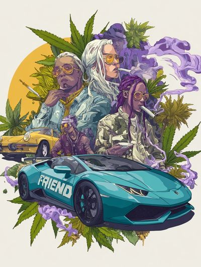 Cannabis Culture Illustration Poster.