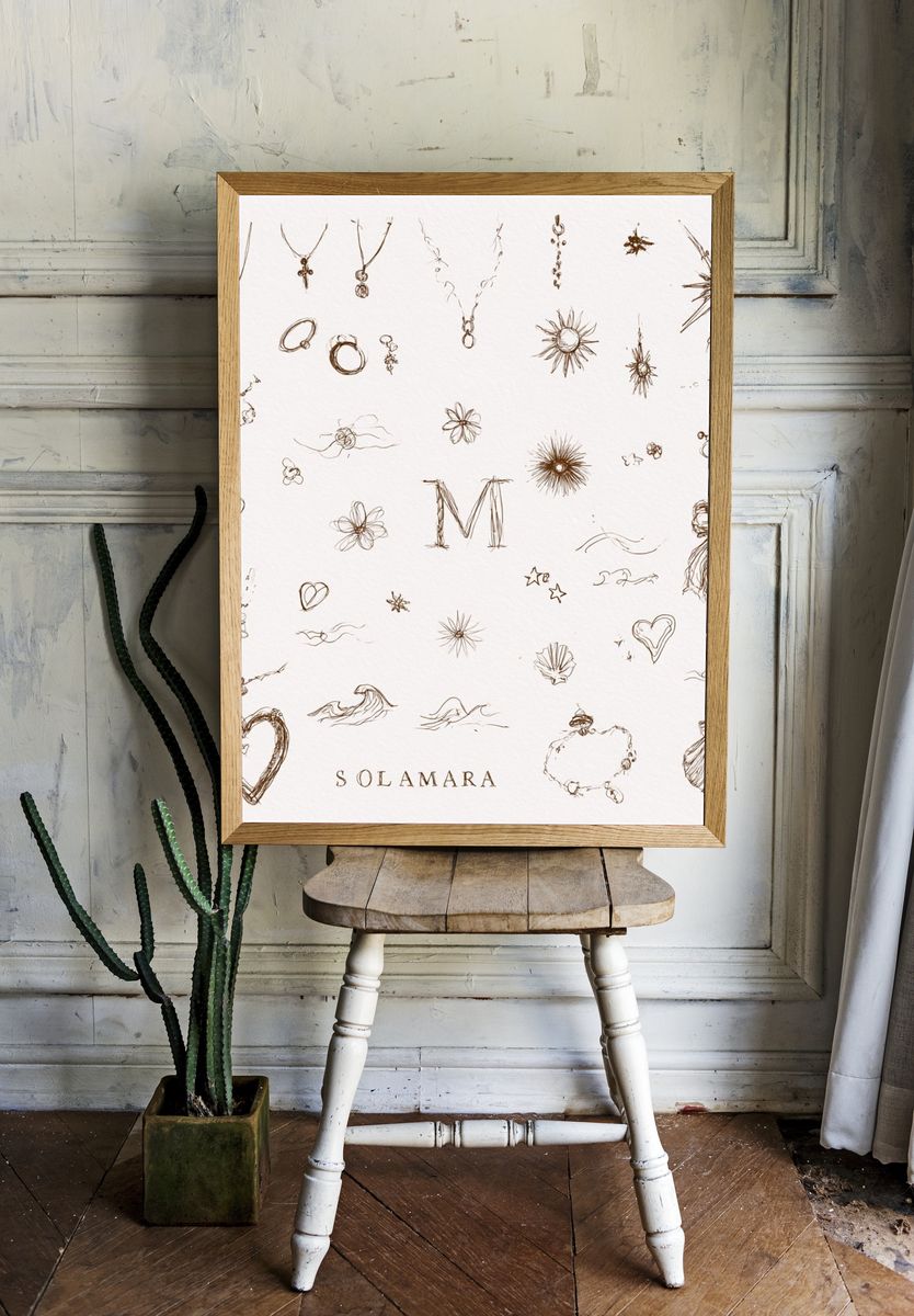 Solamara Jewelry Sketch Poster. — room view 1